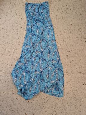 Lilly Pulitzer Blue Mermaid Print Maxi Dress